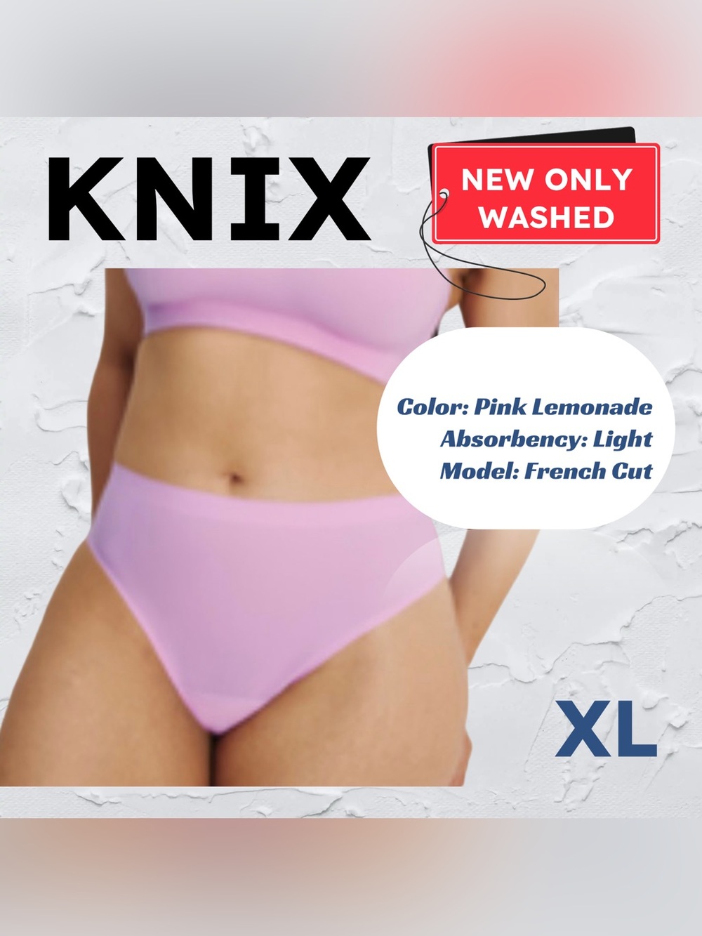🇨🇦🆕NEW KNIX | XL | Pink Lemonade Light Leakproof No-Show French Cut Underwear